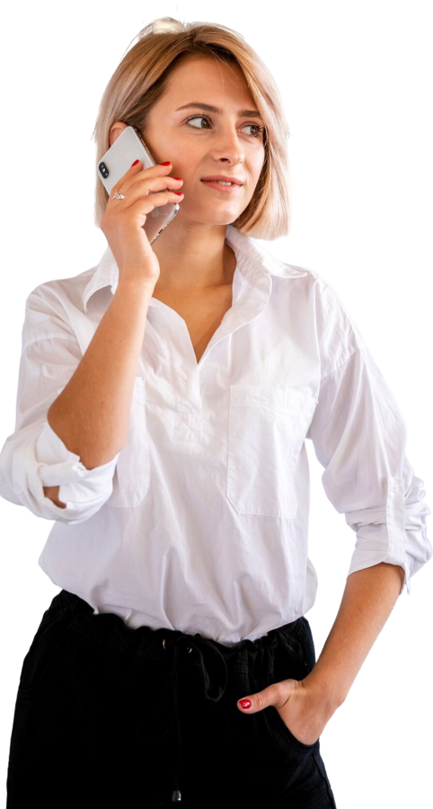front-view-woman-talking-phone